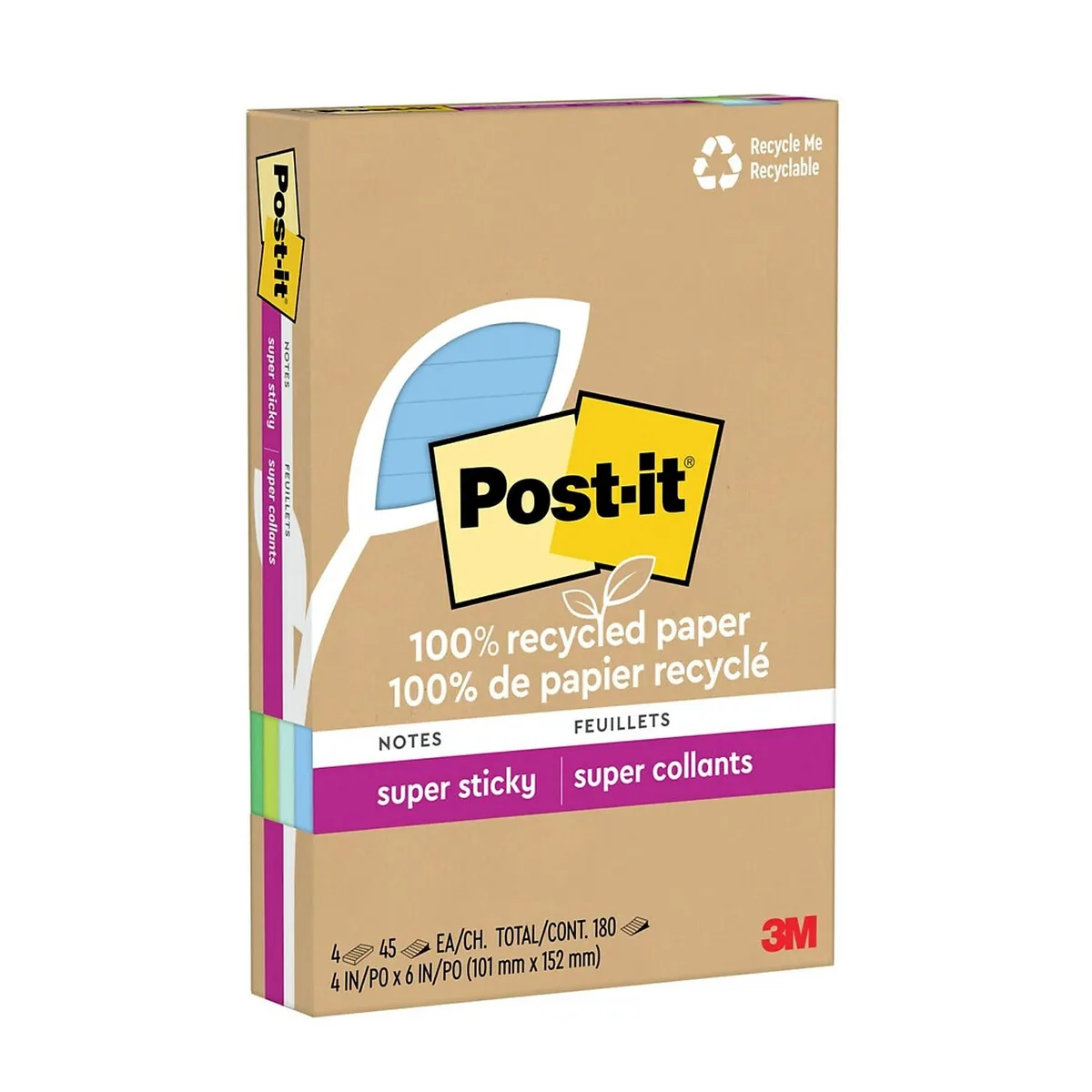 3M 3M 4621R-4SST sticky notes 4 pads 45 sheets — product photo