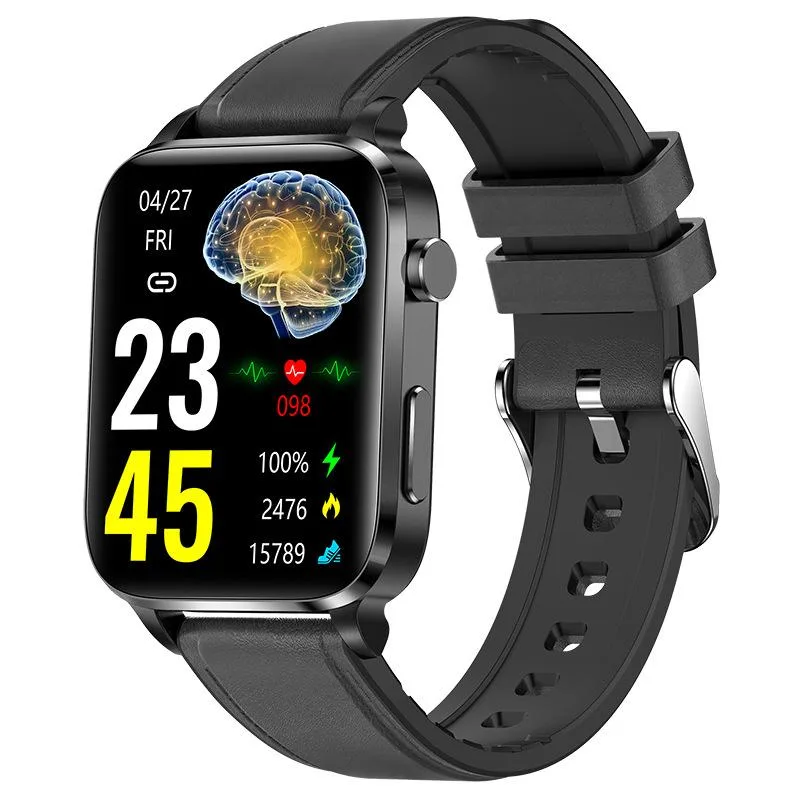 allentian allentian F100 Smart Bracelet Black Leather Medium 29-35mm 15-21 Days — product photo