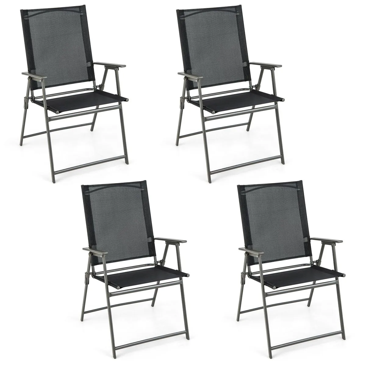 SlickBlue SlickBlue Set of 4 Patio Folding Chairs Black — product photo