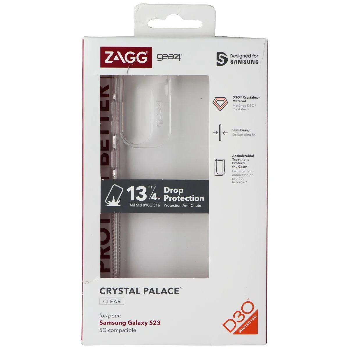 ZAGG ZAGG Gear4 Crystal Palace Case Samsung Galaxy S23 Clear — product photo