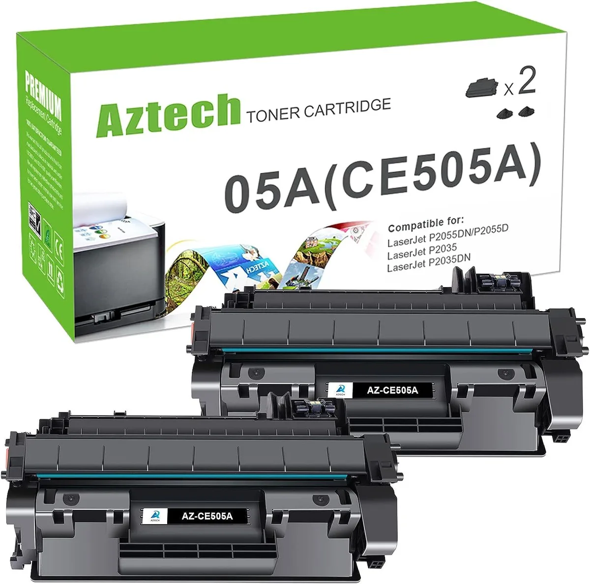 NuoTo NuoTo CE505A 05A Black Toner Cartridge 2-Pack 2300 Pages — product photo