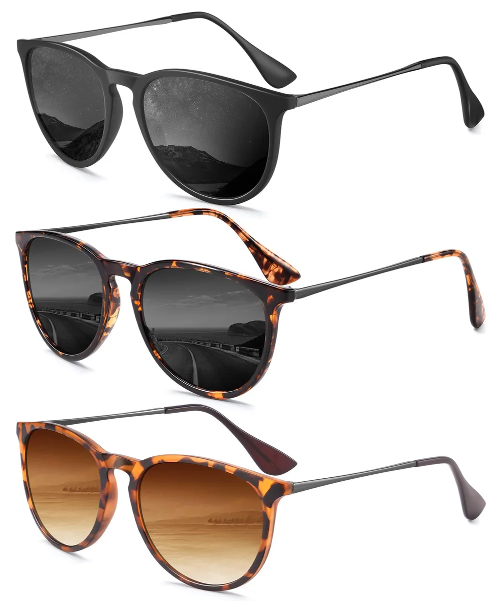 QALLY Retro Round Polarized Sunglasses UV400 Multicolor — product photo