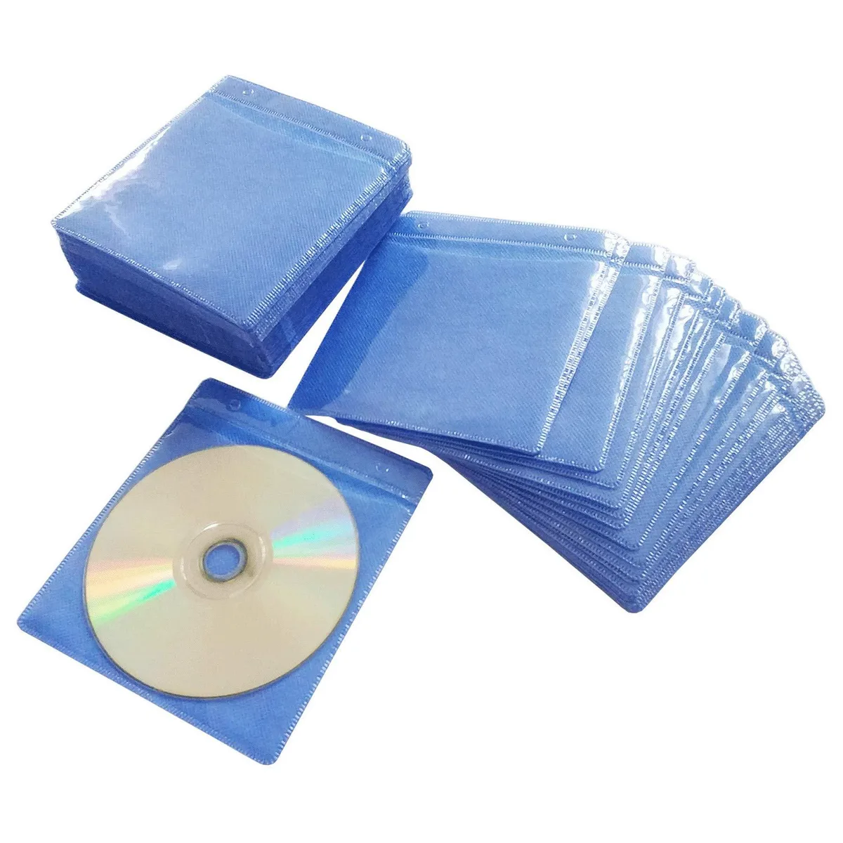  Fellowes Disc Storage Wallets 100 double-sided sleeves blue — product photo