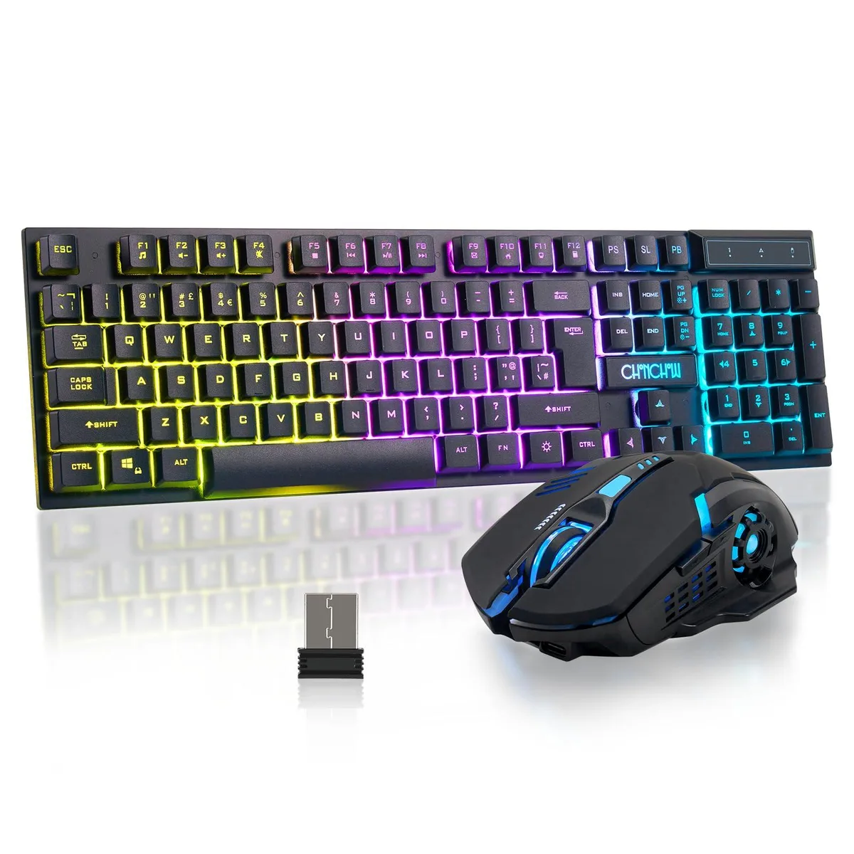  Redragon Wireless Gaming Keyboard and Mouse Combo Black 104 Keys 2.4 GHz 2500 mAh 500 mAh — product photo