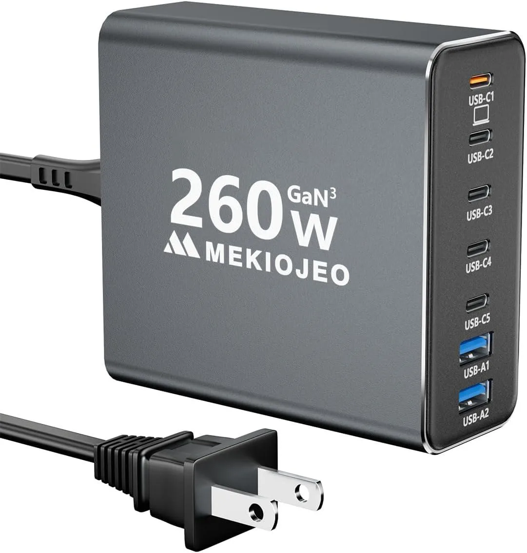 Blueskysea Blueskysea 260W 7-Port GaN Charging Station (Grey) — product photo