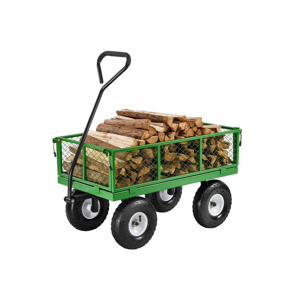 VEVOR VEVOR 680 Lbs Steel Garden Cart 10" Tires Mesh Sides 180° Handle — product photo