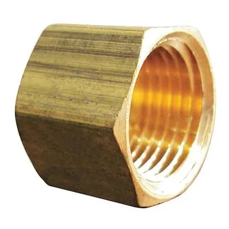 Small brass pipe cap with female threads, silver finish