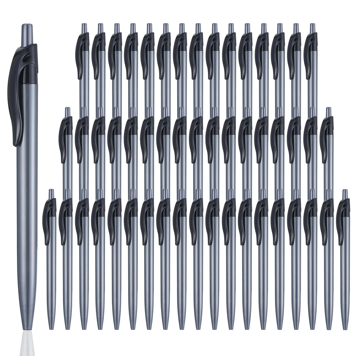 Pack of fifty retractable ballpoint pens with comfort grip, blue finish