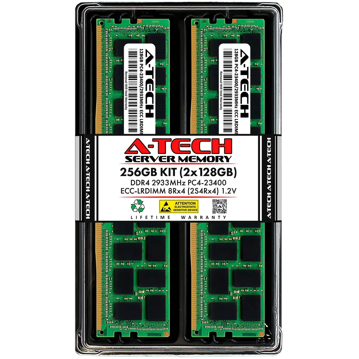 A-Tech A-Tech 256GB (2x128GB) DDR4 2933 ECC LRDIMM 2S4Rx4 288-Pin Server RAM — product photo