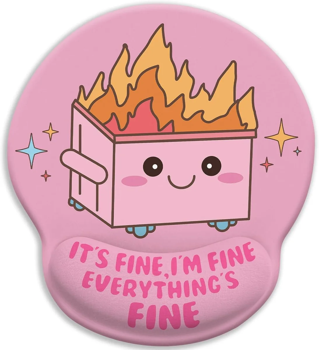 BAOFENG BAOFENG mouse pad with wrist rest Dumpster on Fire 9.9 x 8.7 cm 20 mm support — product photo