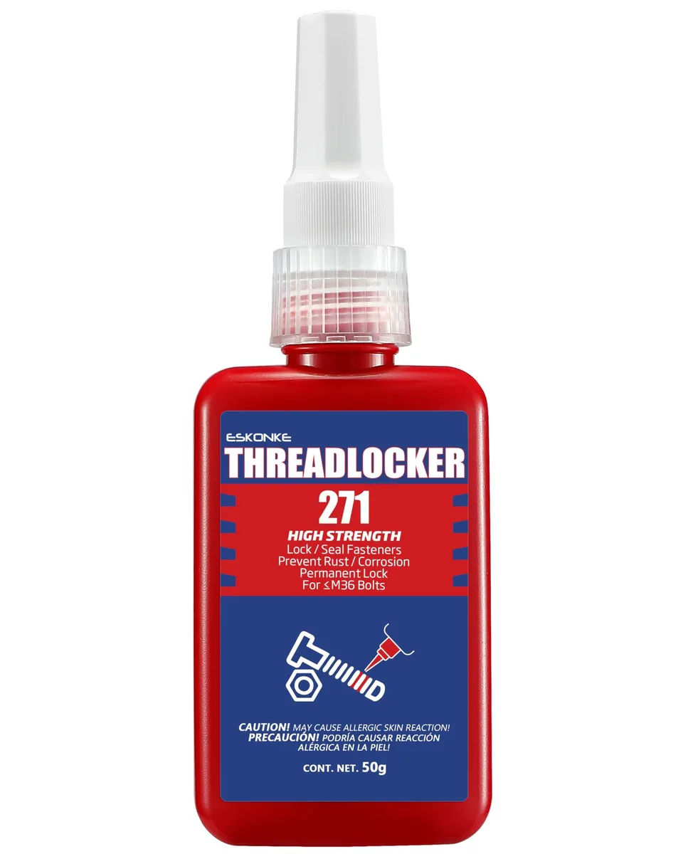 Red threadlocker bottle 50 ml with nozzle
