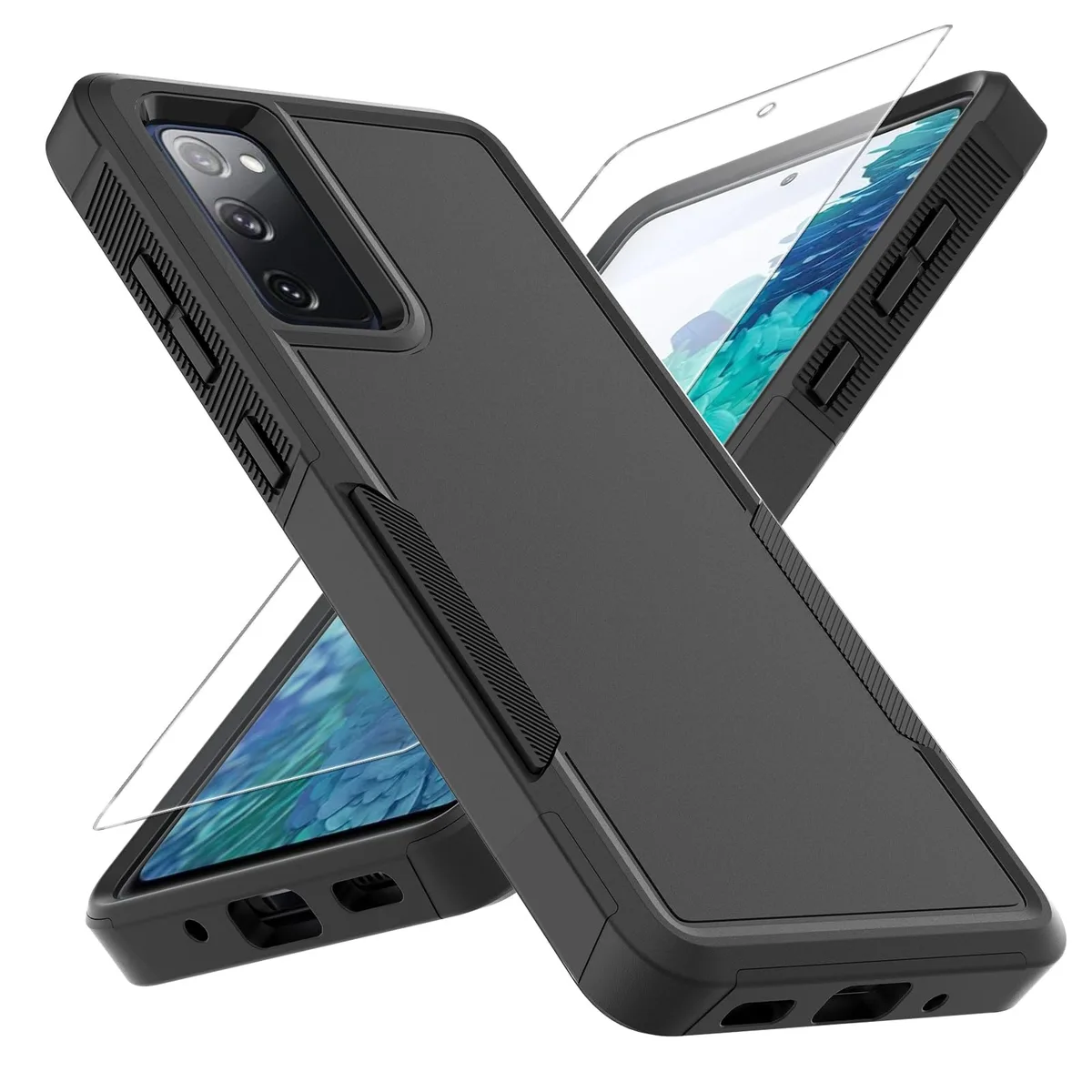  yuanming S20 FE Dual Layer Case with Screen Protector Black 6.5 in — product photo