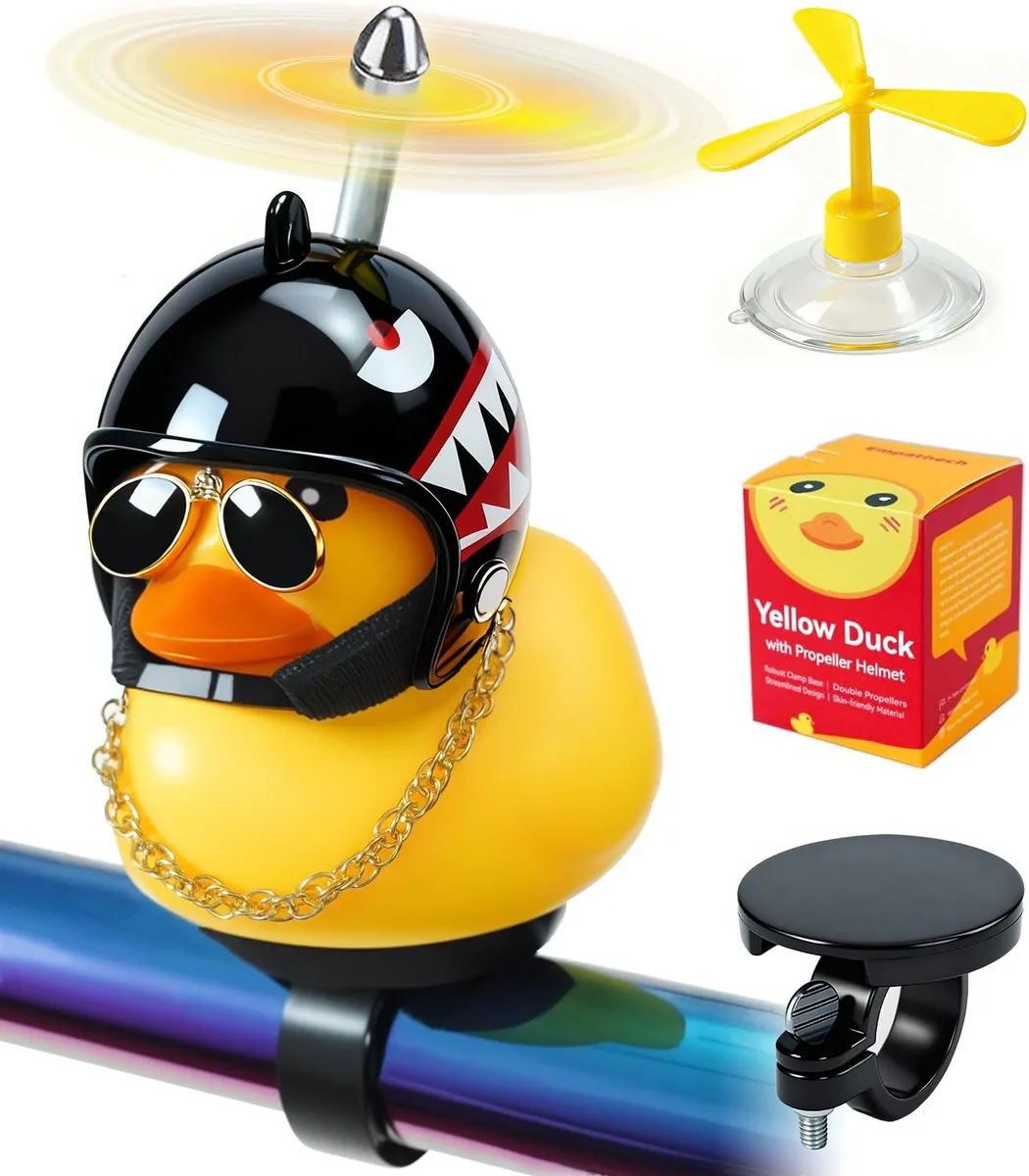  EMPATHECH Rubber Duck Bike Bell Black Shark 48 dB 90 mph — product photo