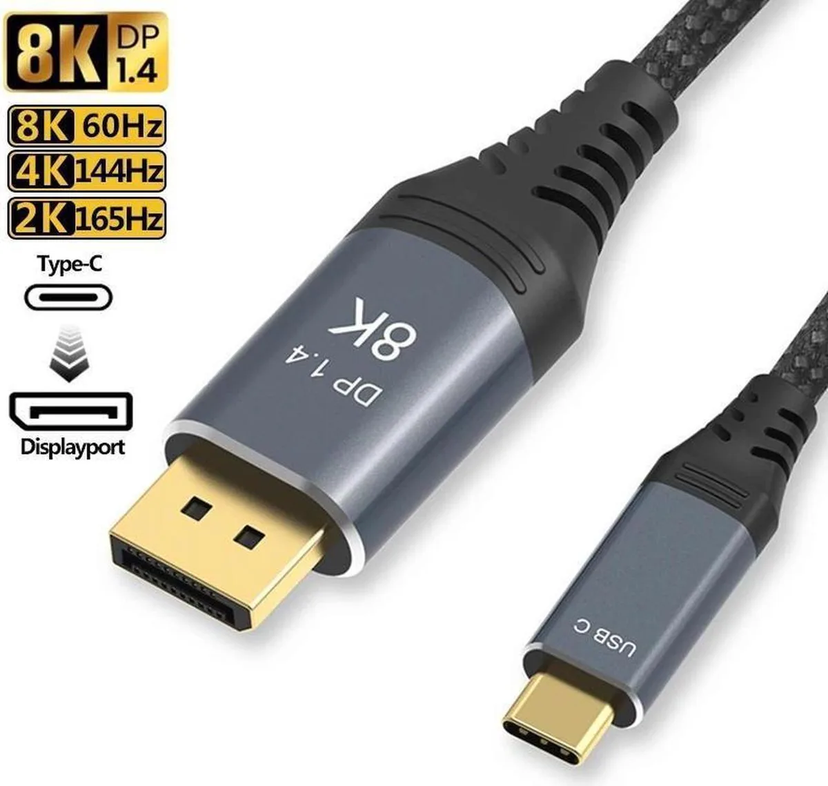 SMUGDESK SMUGDESK USB-C to DisplayPort 1.4 Cable 10ft 8K 60Hz 4K 240Hz — product photo