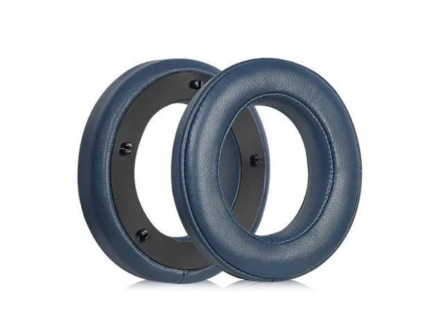 Pair of navy blue foam ear cushions, soft pillow shape