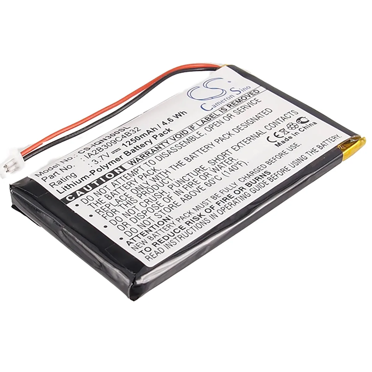 CameronSino CameronSino CS-IQN300SL 1250mAh Li-Polymer GPS Battery For Garmin Nuvi 300 310 350 360 370 — product photo