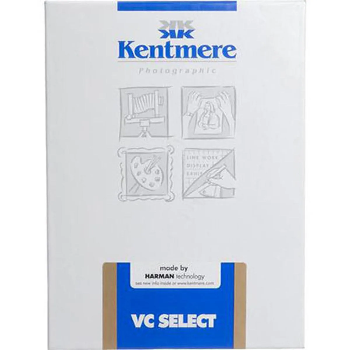 Box of 50 sheets of 11x14 inch Kentmere VC Select fine lustre photographic paper