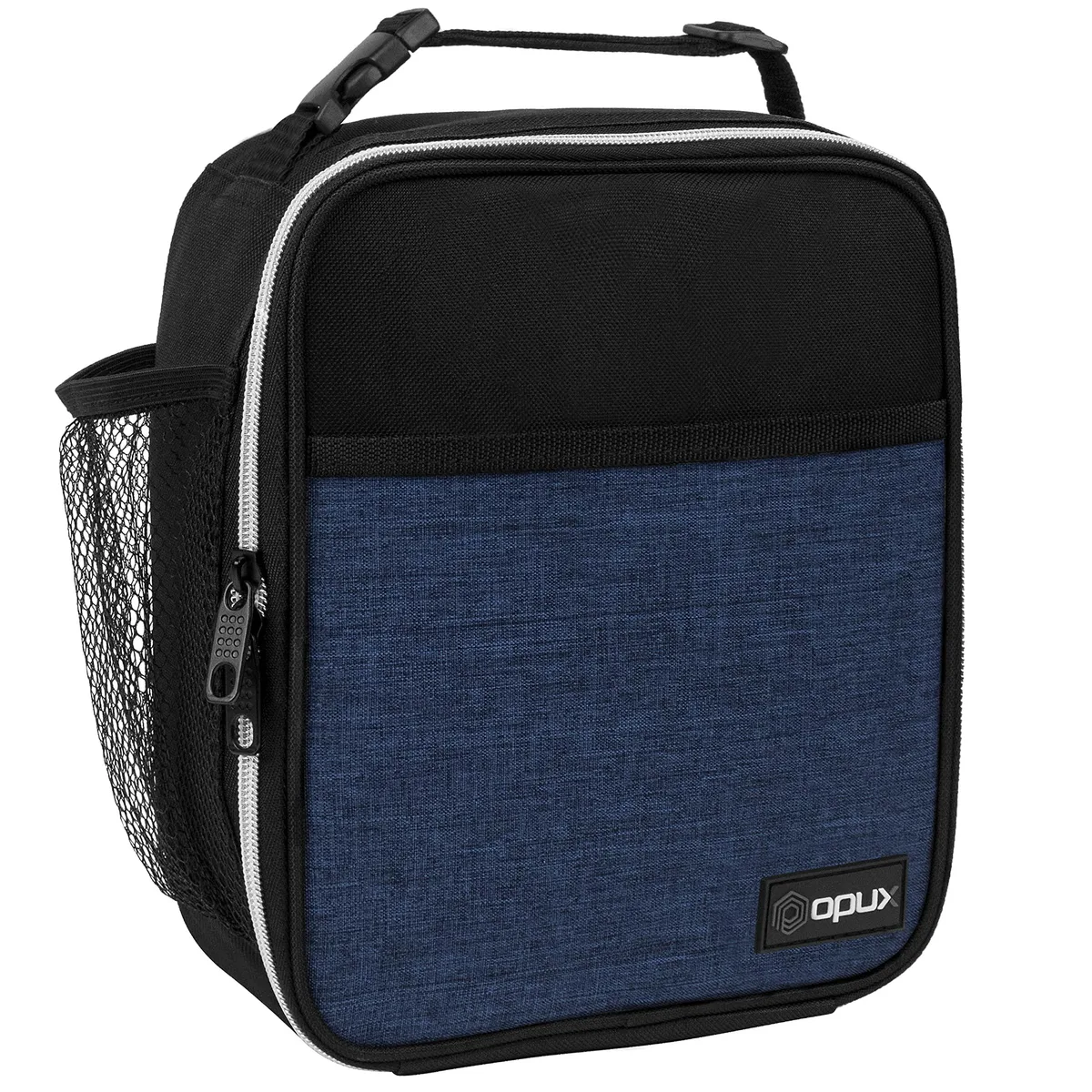 No Sew No Sew OP-CB7035 Insulated Lunch Bag, Heather Blue, 10x8x3.7 in, 600D Polyester — product photo