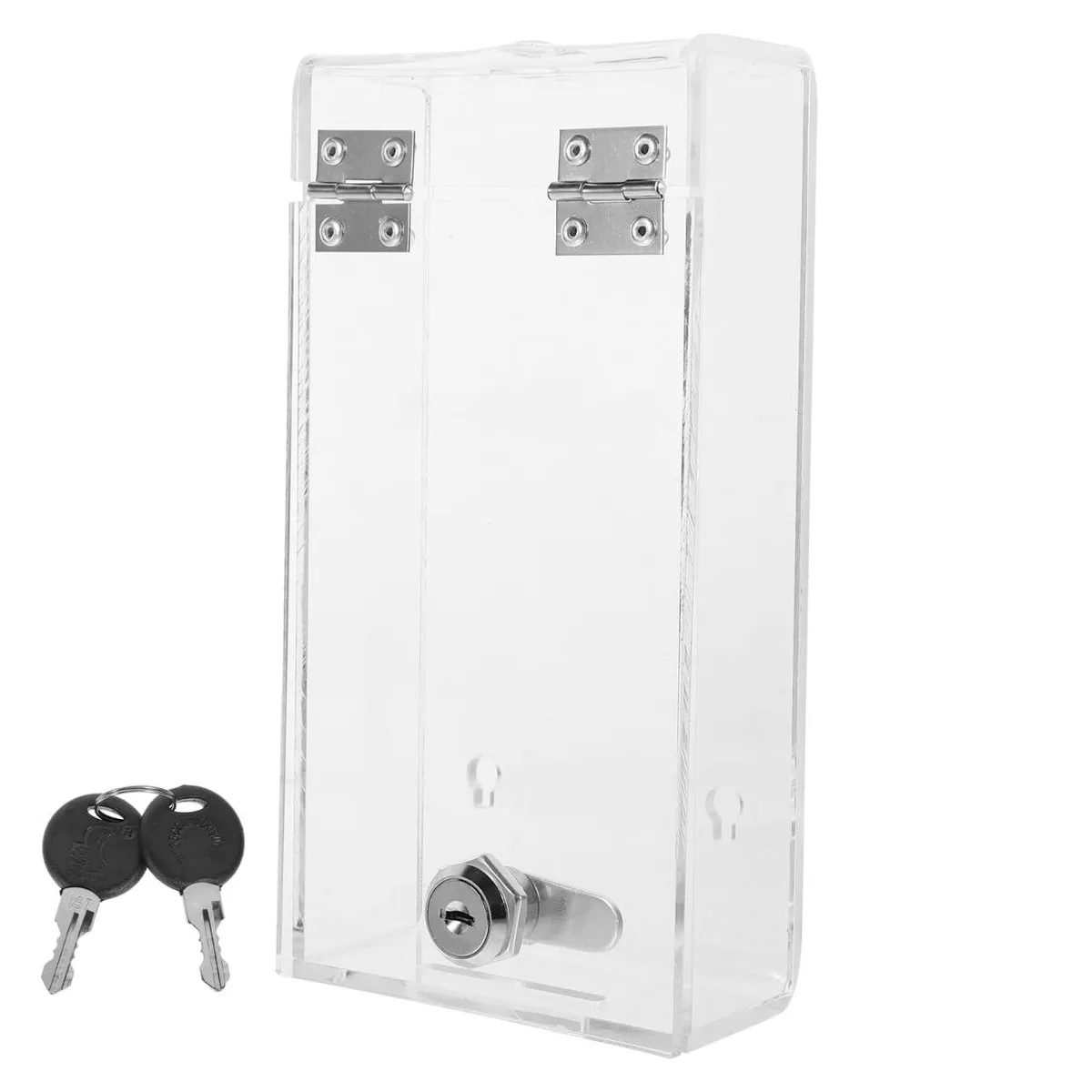 Samsill Phone Storage Box Clear Acrylic Lock Key Screw 7.79x3.93x1.96in .74lb — product photo