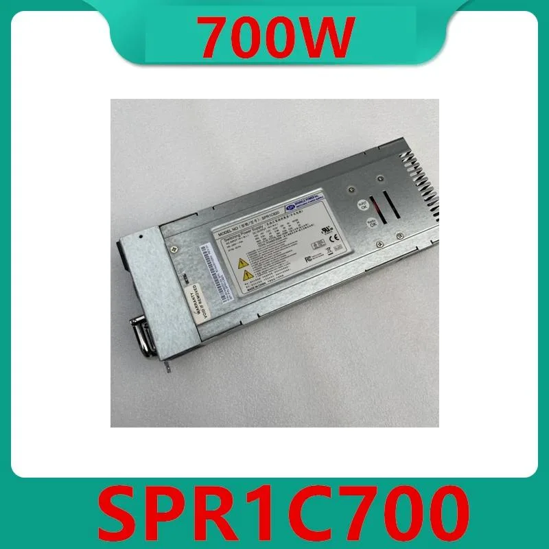 Rectangular black ATX power supply unit with fan grille and power socket visible