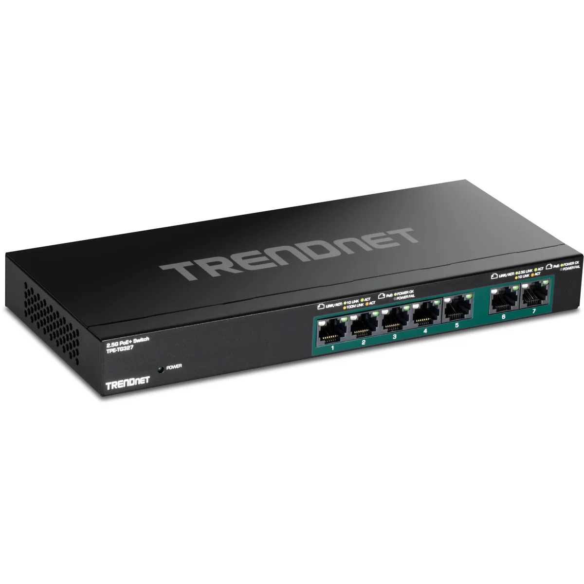 TRENDnet TRENDnet TPE-TG327 7-Port Multi-Gig PoE+ Switch 2 in 1 accessory — product photo