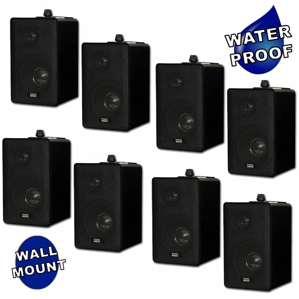 Acoustic Audio Acoustic Audio 251B indoor outdoor 3-way speakers 1600 W black 4-pair pack — product photo