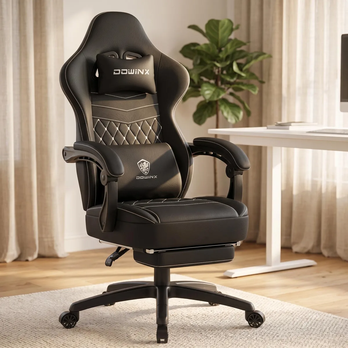 Dowinx Dowinx LS-6657D gaming chair, fabric, black — product photo