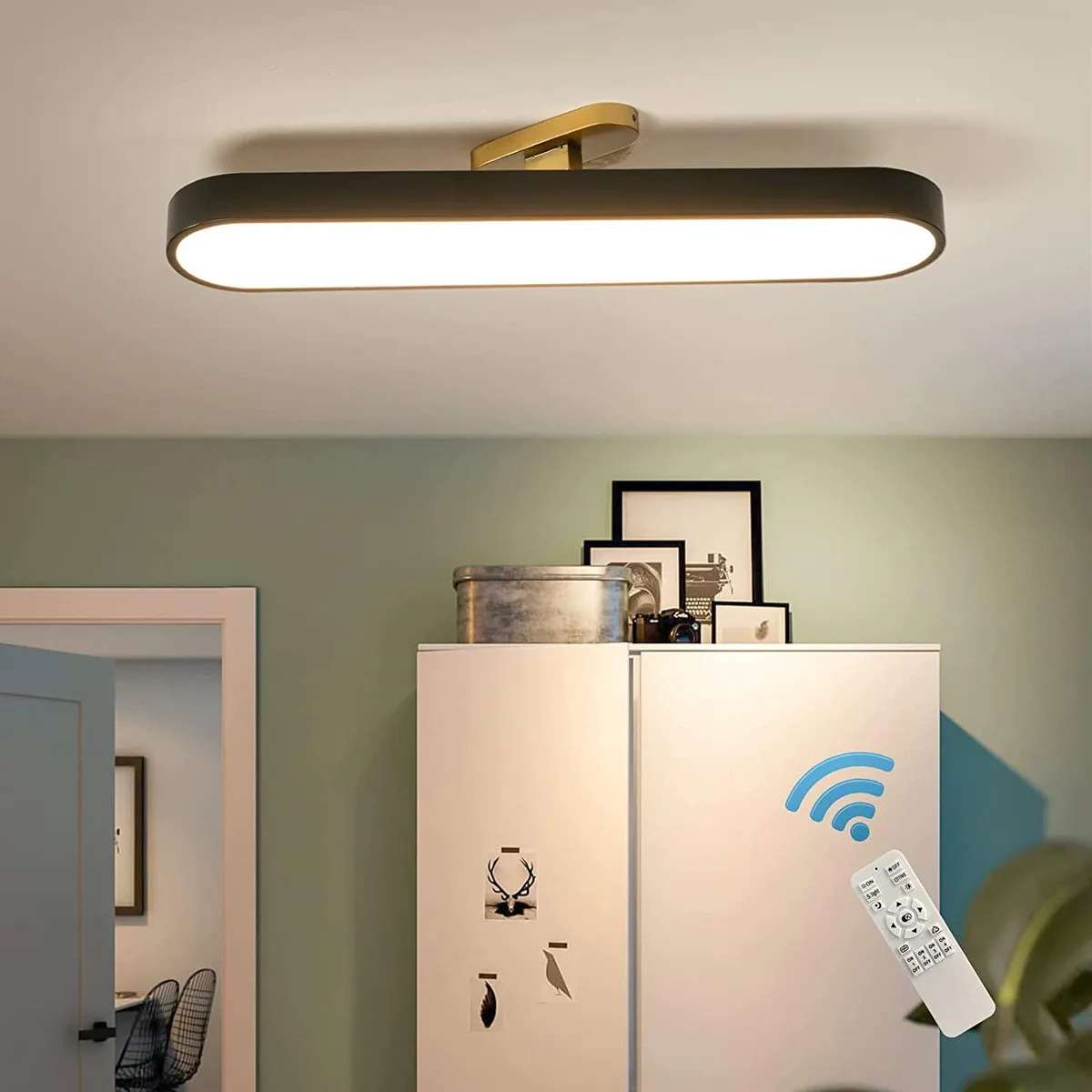 Garwarm Garwarm Modern Dimmable LED Flush Mount Black 24W 3000K-6000K — product photo