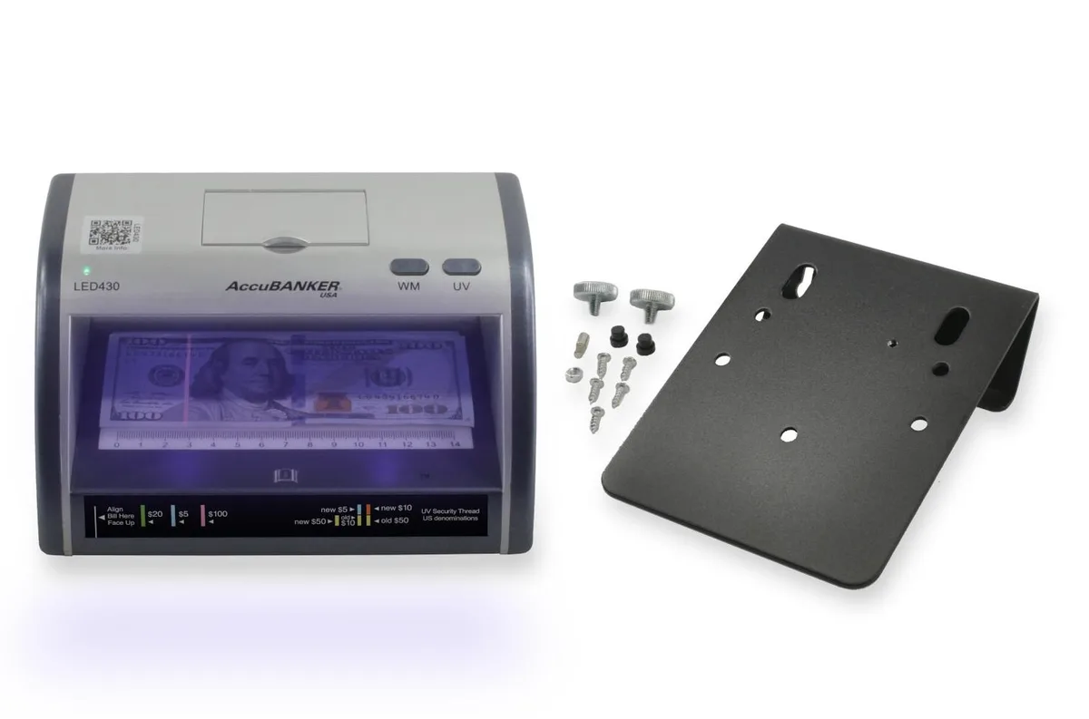 AccuBANKER AccuBANKER LED430 Counterfeit Detector with Magnifier &amp; AccuSTAND — product photo