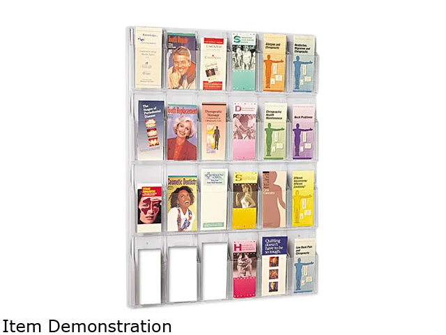 Safco Products Safco Products 5601CL Literature Holder Clear 24 Compartments 30w x 2d x 41h — product photo