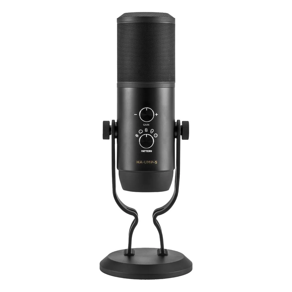 Gun Vault UMP-5 USB condenser microphone, cylindrical matte body with pattern selector knob
