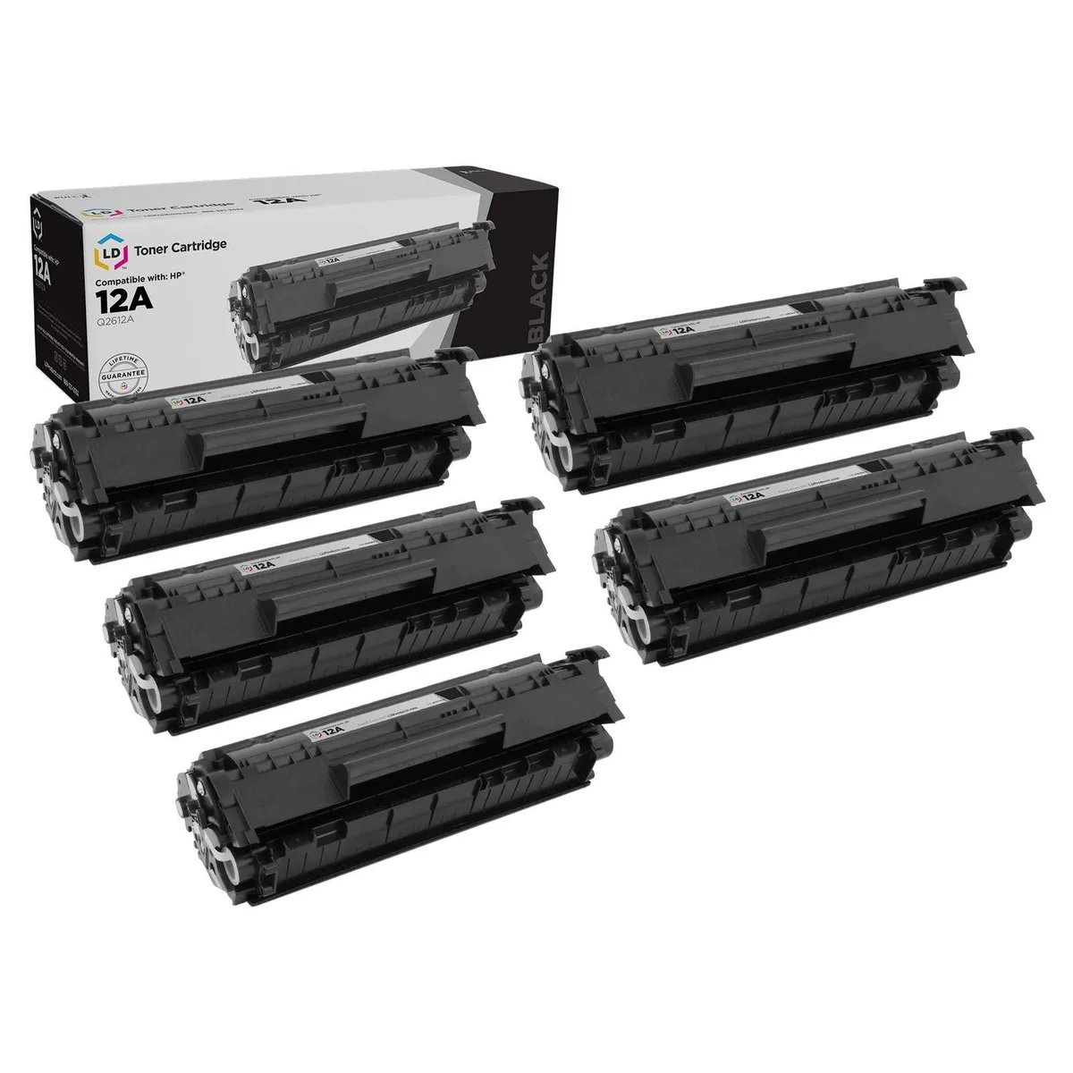 LD Products LD Products Compatible HP 12A Black Toner Cartridge 5-Pack — product photo