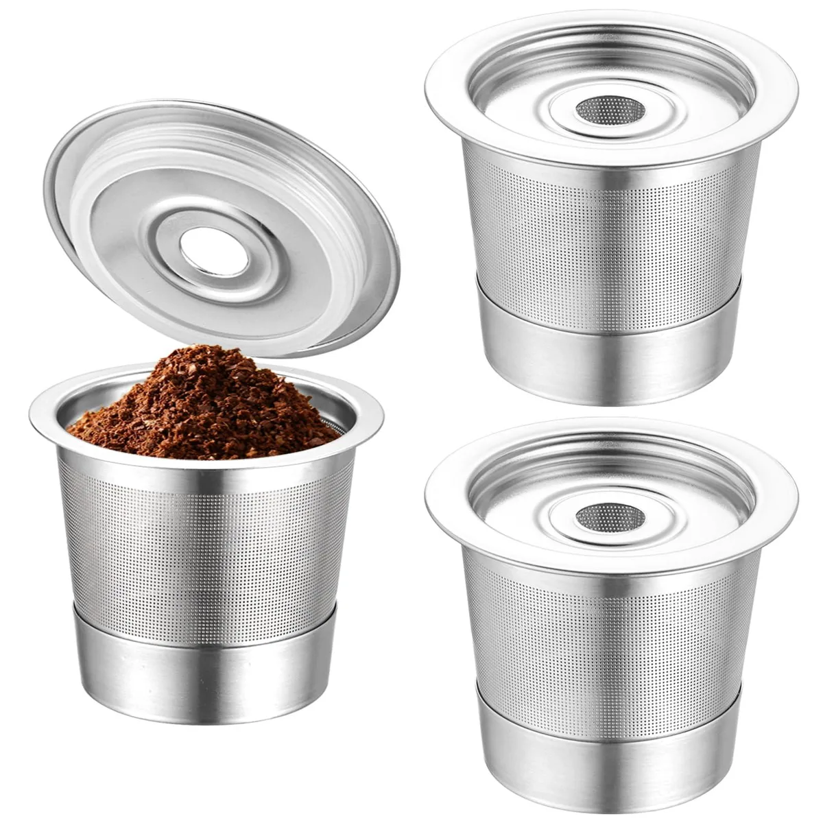  Sibosen 3-Pack Reusable K Cups for Ninja CFP101 PB051 PB041 Stainless Steel — product photo
