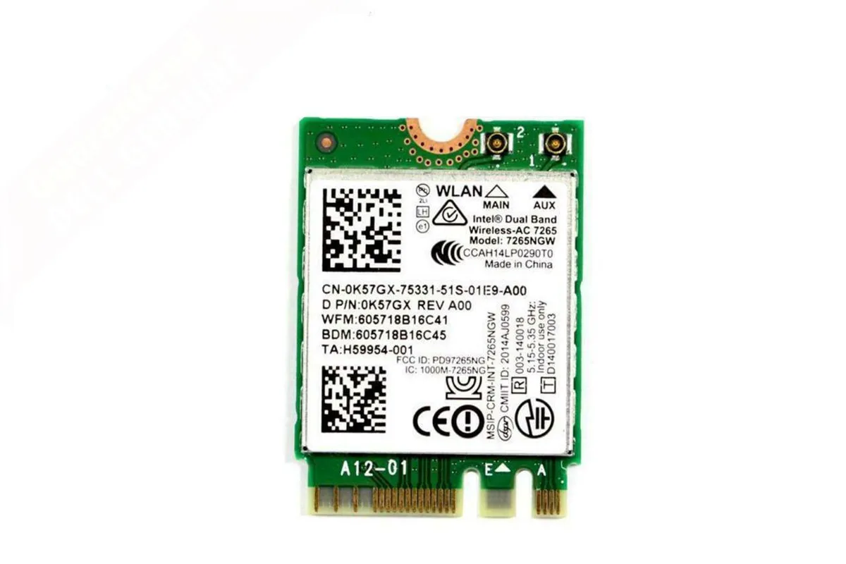 DELL DELL Intel Dual Band Wireless-AC 7265 BT 4.0 M.2 K57GX — product photo