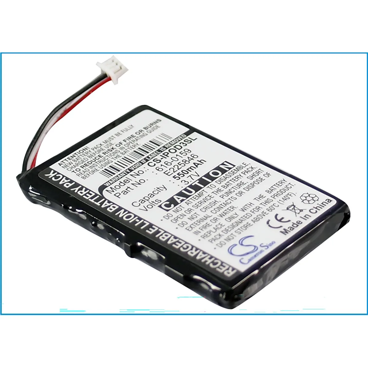 Cameron & Co Cameron & Co DS-CS-IPOD3SL 3.7V 550mAh Li-ion battery black — product photo