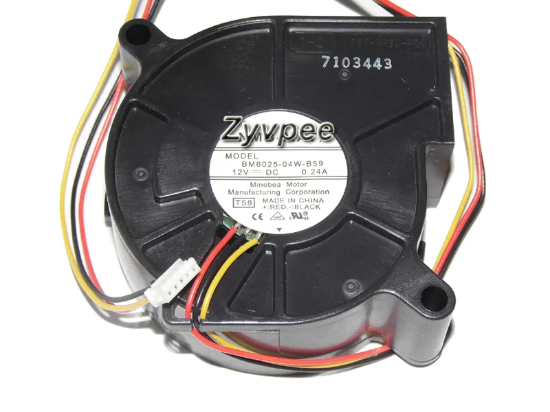 Zyvpee Zyvpee BM6025-04W-B59 T58 60x25mm 12V 0.24A 3-Wire Blower Case Fan — product photo