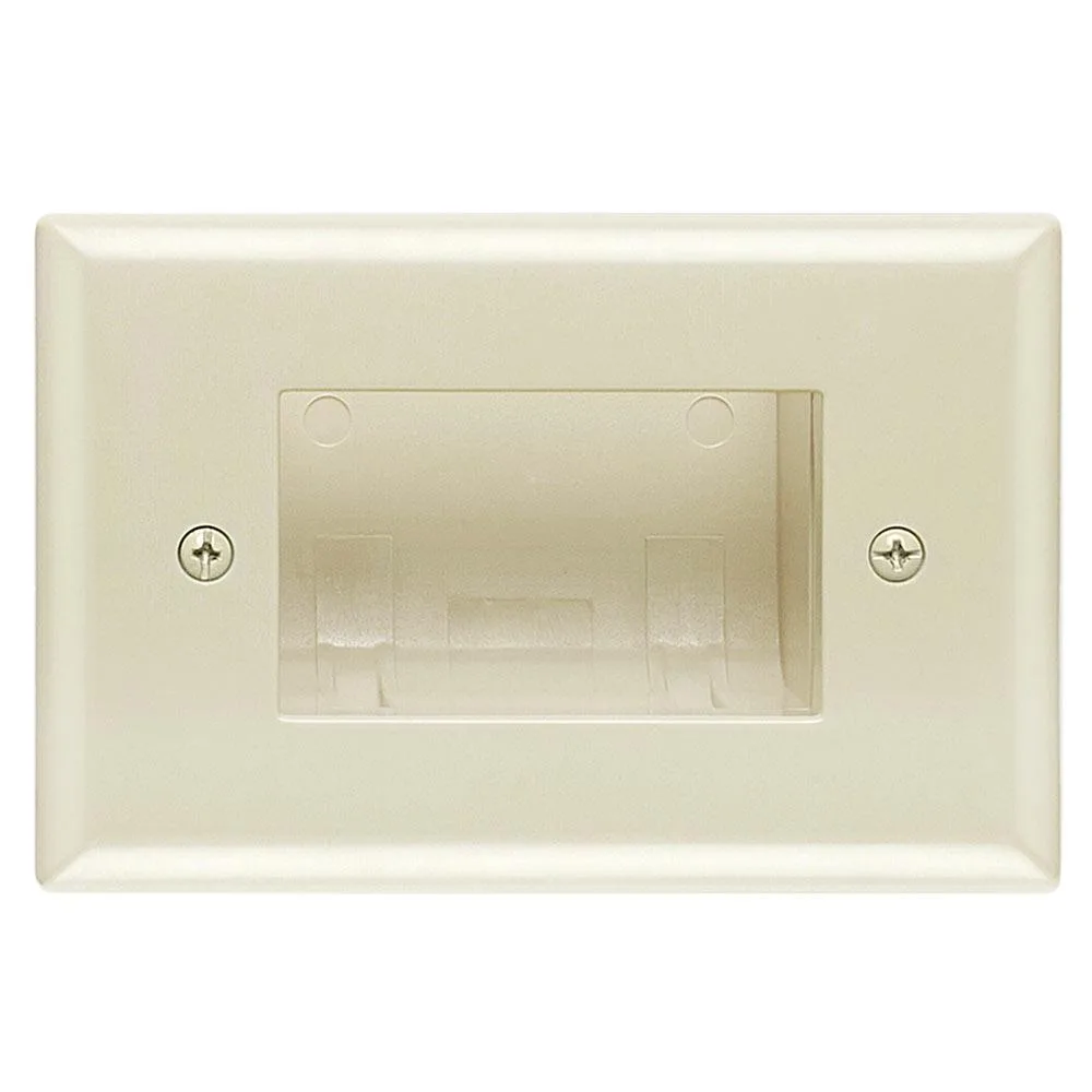 CMPLE CMPLE Recessed Low Voltage Wall Plate Slim Fit Lite Almond — product photo