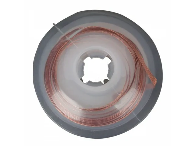 Copper desoldering braid on spool, 2.0 mm wide, 1.5 m length