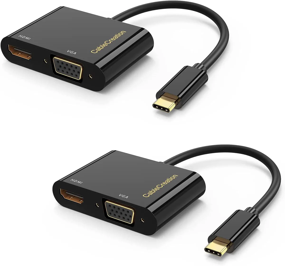 CableCreation CableCreation USB-C to Dual HDMI + VGA Splitter Thunderbolt 3 Adapter — product photo
