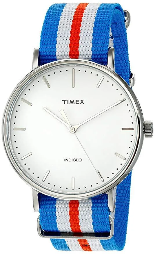 Polished silver 41mm case, numberless dial, leather slip-through strap