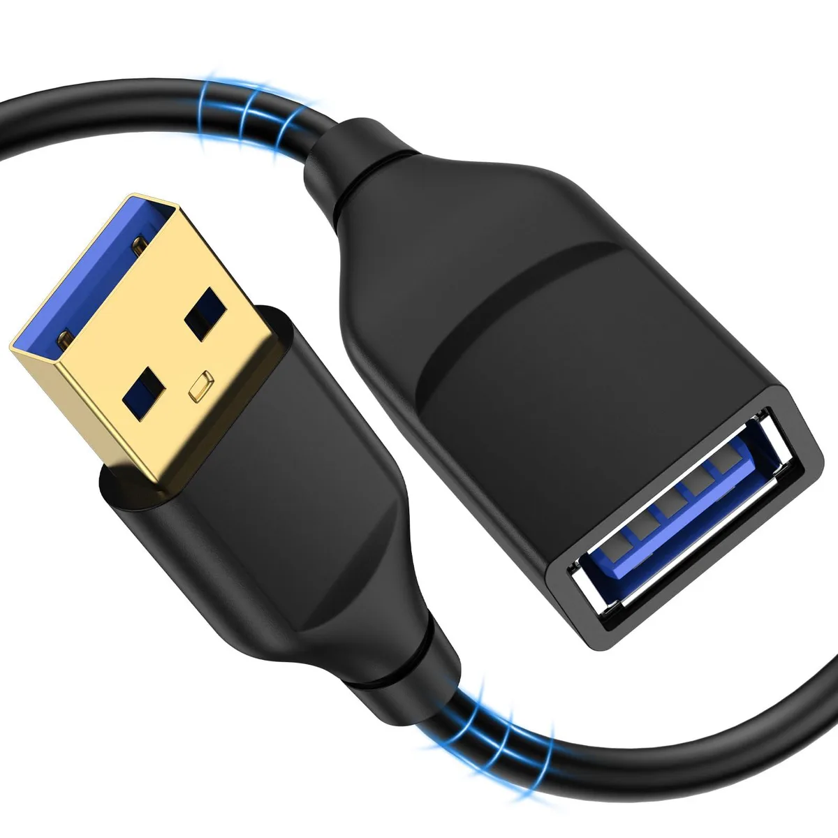  Inibak USB 3.0 Extension Cable 6ft Type A Male to Female 5Gbps Black — product photo