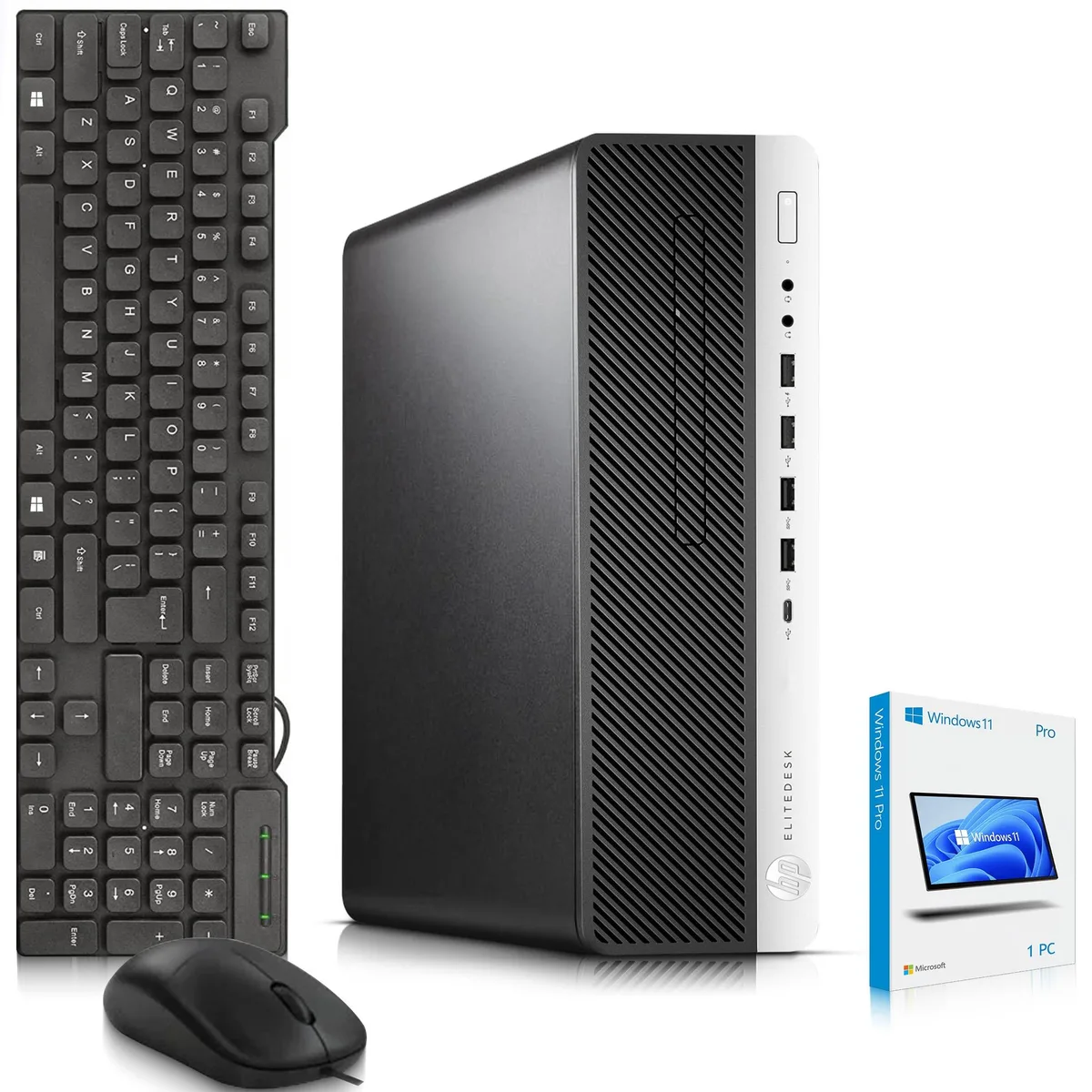 HP HP EliteDesk 800 G5 SFF i5-9500 8GB DDR4 128GB SSD 500GB HDD Win11 Pro desktop PC — product photo