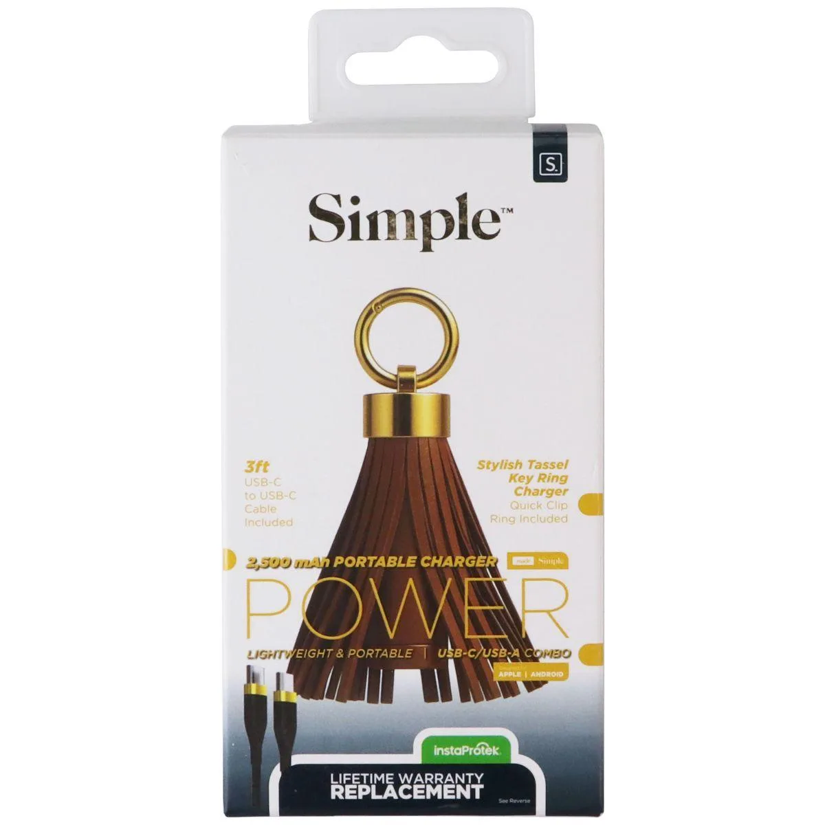 Real Simple Real Simple 2500 mAh Tassel Key Ring Charger Cover — product photo