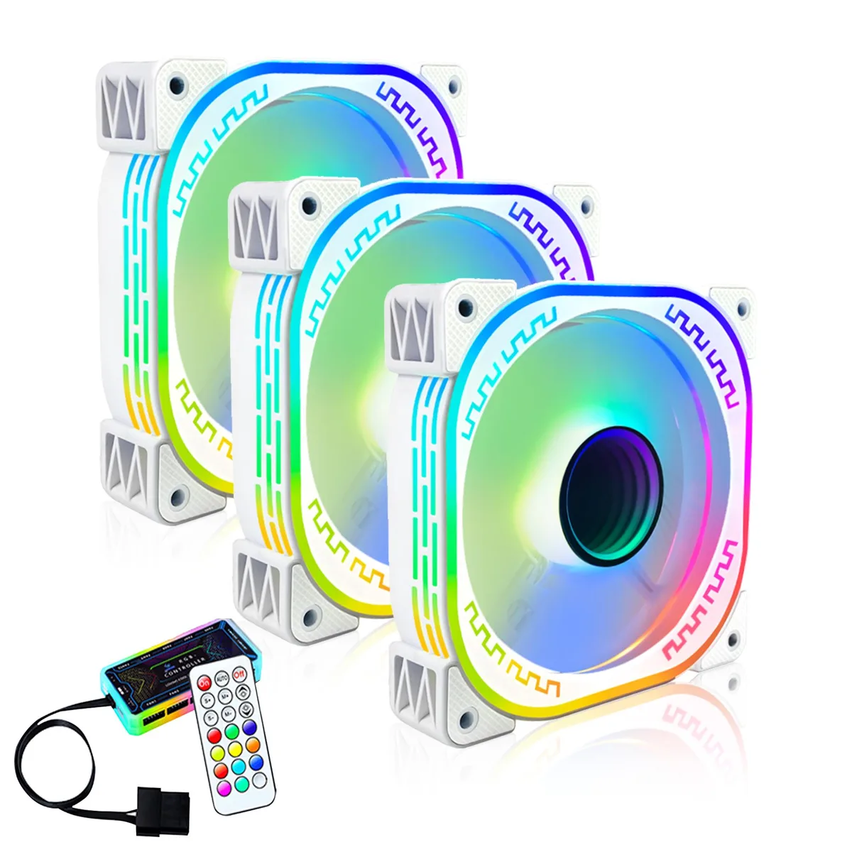 PANO-MOUNTS PANO-MOUNTS 120mm RGB Case Fans 3-Pack White — product photo
