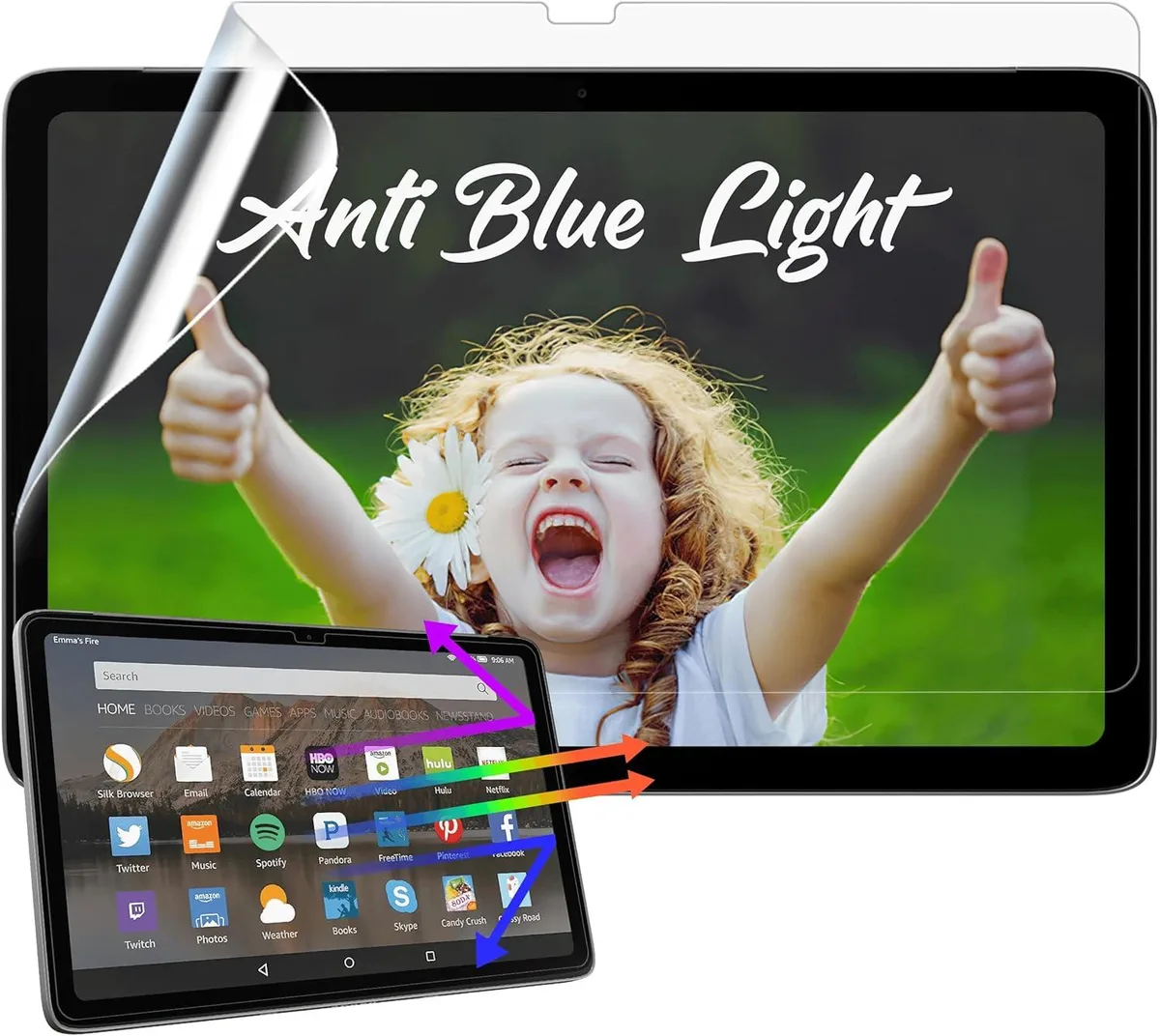 Leelbox Leelbox 2 Pack Anti-Blue Light Screen Protector Fire Max 11 11 inch Anti Glare Film Stylus Compatible — product photo