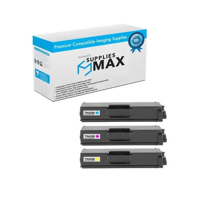 SuppliesMax SuppliesMax TN-436CMY Super High Yield Toner Cartridge Combo Pack (C/M/Y) 6500 Pages — product photo