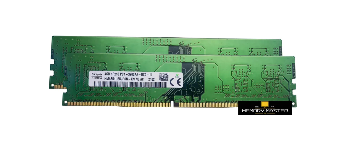SK hynix SK hynix HMA851U6DJR6N-XN 8GB (2x4GB) DDR4 3200MHz PC4-3200AA UDIMM 1.2V desktop RAM — product photo