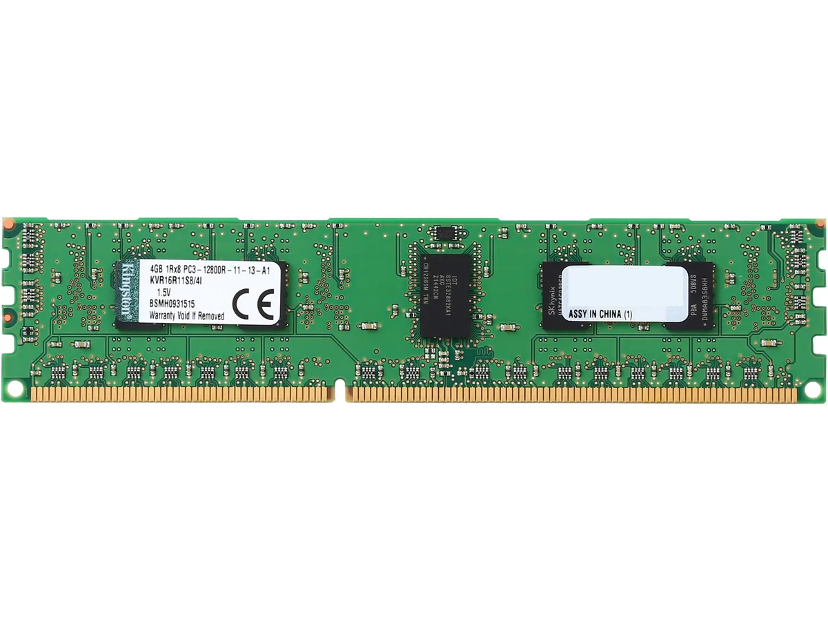Kingston Technology Corp. Kingston Technology Corp. KVR16R11S8/4I 4GB DDR3 1600 CL11 ECC Registered server RAM — product photo