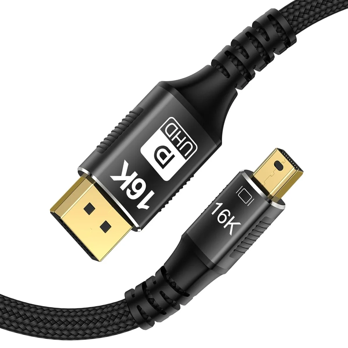 ESTONE ESTONE TJ-TDP16K Mini DisplayPort to DisplayPort 2.1 Cable 3.3 ft Black — product photo