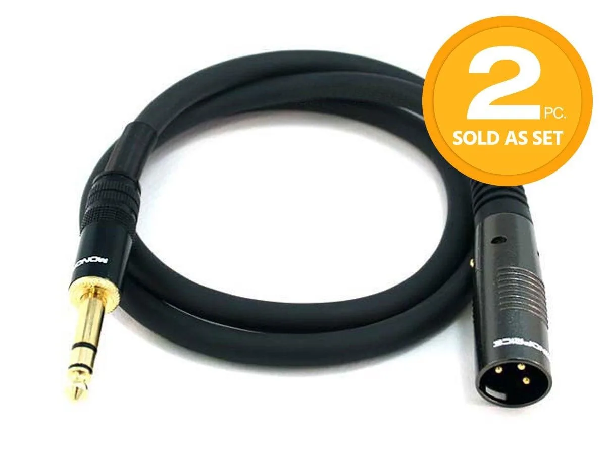 Monoprice Inc. Monoprice Inc. 134314 XLR Male to 1/4" TRS Male Instrument Cable 16AWG 2 Pack — product photo